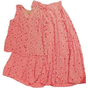 Saddle Ridge Women's Peach 2-pc Western Sleeveless Skirt Set Large